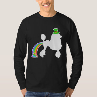 St Patrick's Day Rainbow Dog  Poodle T-Shirt