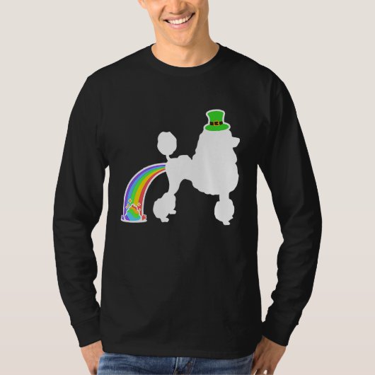St Patrick's Day Rainbow Dog  Poodle T-Shirt (Vorderseite)