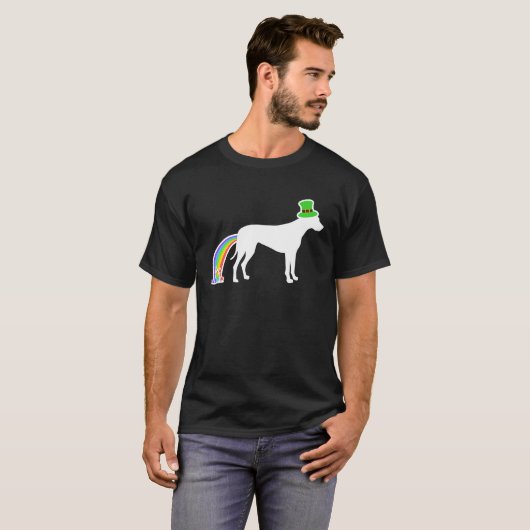 St Patrick's Day Rainbow Dog Rhodesian Ridgeback T-Shirt (Vorne ganz)