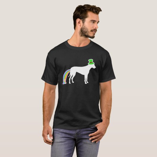 St Patrick's Day Rainbow Dog Rhodesian Ridgeback T-Shirt (Vorne ganz)