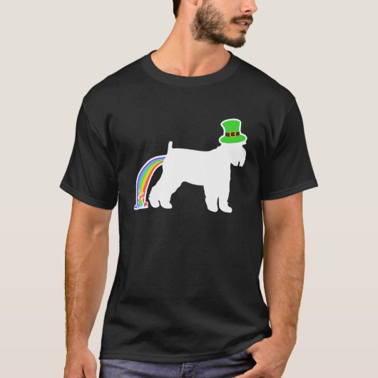 St Patrick's Day Rainbow Dog Schnauzer T-Shirt (Vorderseite)