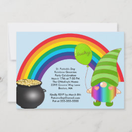 St Patricks Day Rainbow Gnomies LGBT Party Einladu Feiertagskarte