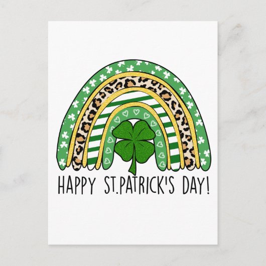 St. Patrick's Day Rainbow Green Postkarte (Vorderseite)