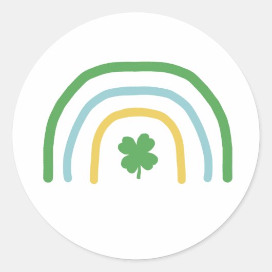 St Patricks Day Rainbow Irish Kleeblatt Luck Runder Aufkleber (Vorderseite)
