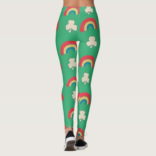 St. Patrick's Day Rainbow & Kleeblatt Leggings (Rückseite)