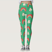 St. Patrick's Day Rainbow & Kleeblatt Leggings (Vorderseite)