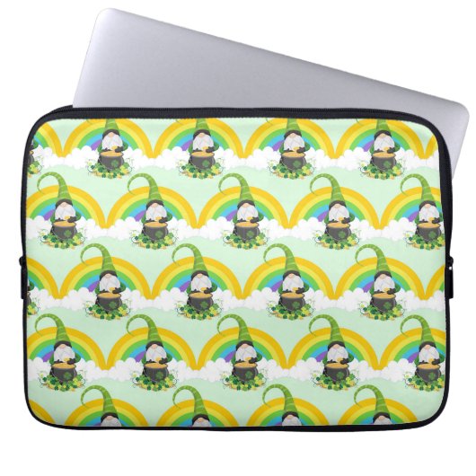 St Patricks Day Rainbow Leprechaun Lucky Charms Laptopschutzhülle (Vorderseite)