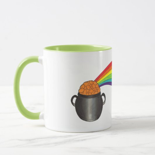 St. Patrick's Day Rainbow Pot of Gold Kleeblatt Tasse (Links)
