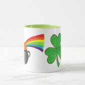 St. Patrick's Day Rainbow Pot of Gold Kleeblatt Tasse (Zentrum)