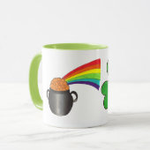St. Patrick's Day Rainbow Pot of Gold Kleeblatt Tasse (Vorderseite Links)