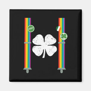 St. Patrick's Day Rainbow Suspenders Clover Boys G Magnet