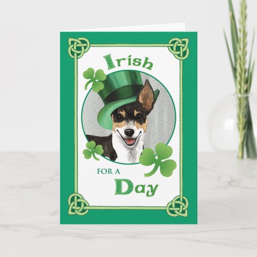 St. Patrick's Day Rat Terrier Karte (Vorderseite)