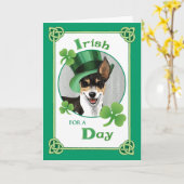 St. Patrick's Day Rat Terrier Karte (Gelbe Blume)