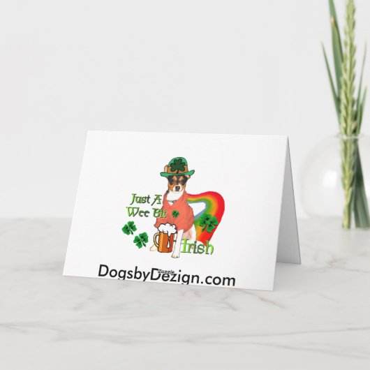 St. Patrick's Day Rat Terrier Karte (Rückseite)