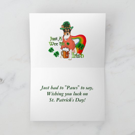 St. Patrick's Day Rat Terrier Karte (Innenseite)