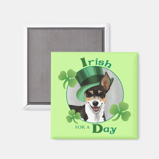 St. Patrick's Day Rat Terrier Magnet (Vorderseite/Rückseite)
