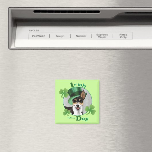 St. Patrick's Day Rat Terrier Magnet (In Situ (Geschirrspüler))