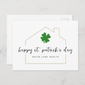 St. Patrick's Day Real Anwesen Kleeblatt Postkarte (Vorne/Hinten)