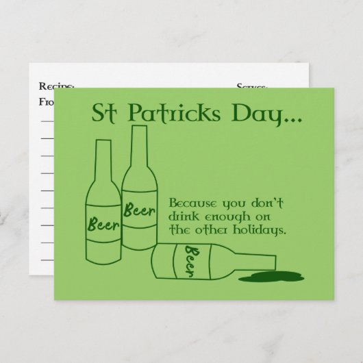 St Patrick's Day Recipe Postkarte (Vorne/Hinten)