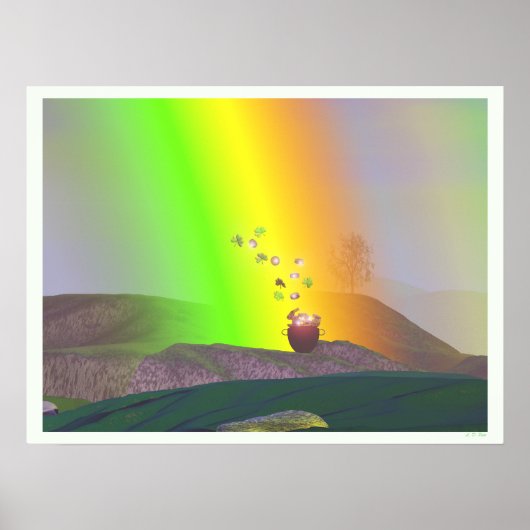 St. Patrick's Day - Regenbogen-Gold Poster (Vorne)