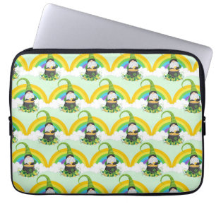 St Patricks Day Regenbogen Leprechaun Glücksbringe Laptopschutzhülle