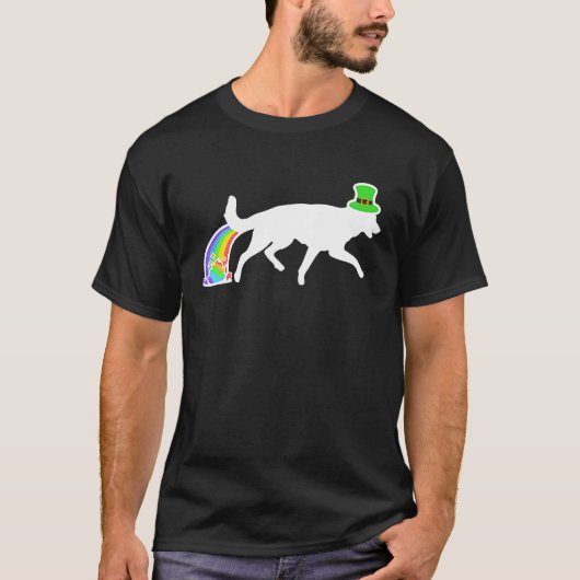 St. Patricks Day Regenbogenhund Deutscher Schäferh T-Shirt (Vorderseite)