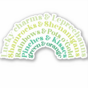 St. Patrick's Day Regenbogentypografie Aufkleber