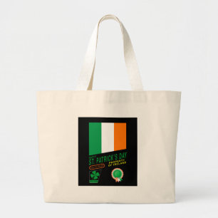 St. Patrick's Day Retro-Design mit Flagge Irlands Jumbo Stoffbeutel