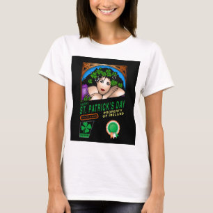 St. Patrick's Day Retro-Design mit irischem Mädche T-Shirt