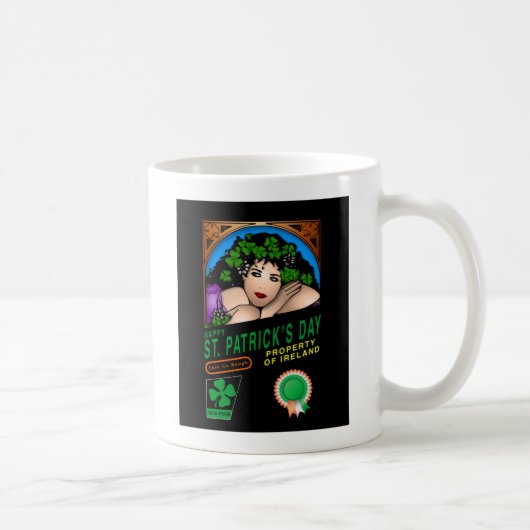 St. Patrick's Day Retro Design mit Irish Girl Kaffeetasse (Rechts)