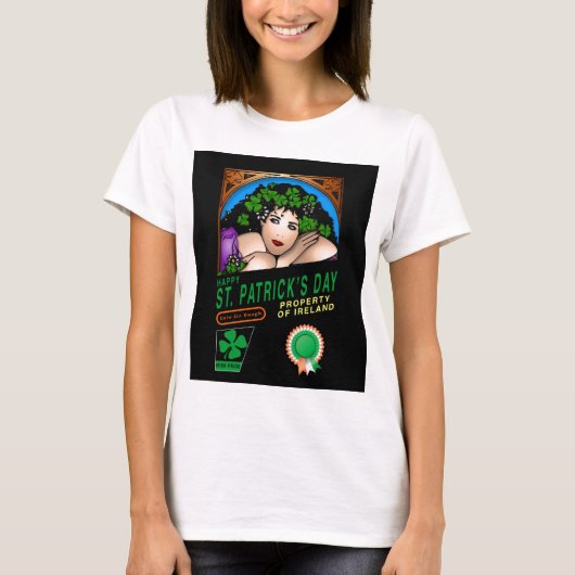 St. Patrick's Day Retro Design mit Irish Girl T-Shirt (Vorderseite)