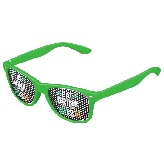 St Patrick's Day Retro-Sonnenbrille Partybrille (Schrägansicht)