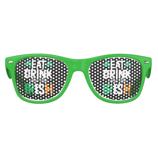 St Patrick's Day Retro-Sonnenbrille Partybrille (Vorderseite)