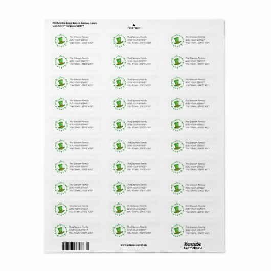 St. Patrick's Day Return Address Label (Vorne)