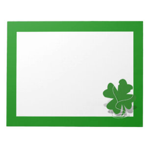 St. Patrick's Day Riish Clover Notizblock