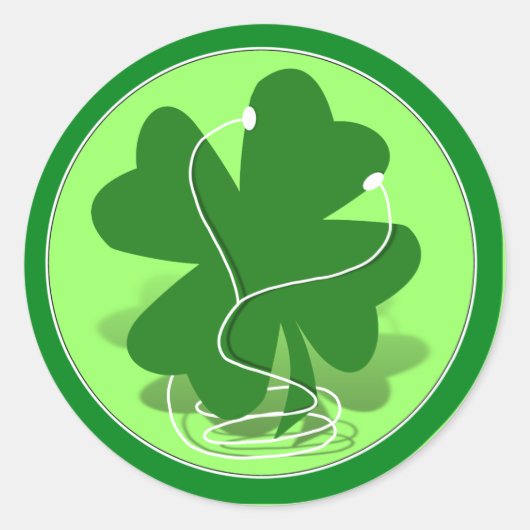 St. Patrick's Day Riish Clover Runder Aufkleber (Vorderseite)