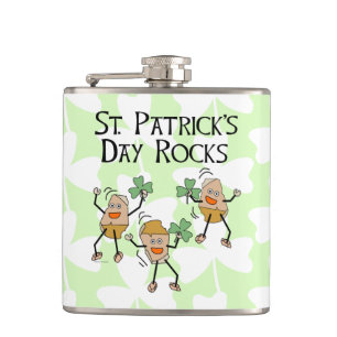 St. Patrick's Day Rocks Flachmann
