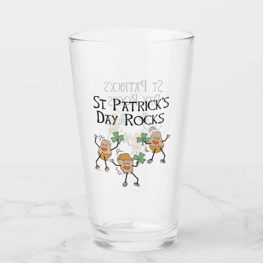 St. Patrick's Day Rocks Glas (Rückseite)