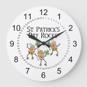St. Patrick's Day Rocks Große Wanduhr