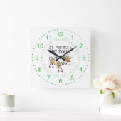 St. Patrick's Day Rocks Quadratische Wanduhr (Zuhause)