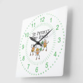St. Patrick's Day Rocks Quadratische Wanduhr (Winkel)