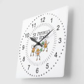 St. Patrick's Day Rocks Quadratische Wanduhr (Winkel)