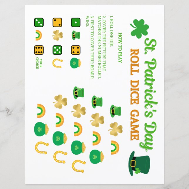 St. Patrick's Day Roll Dice Game (Vorderseite)