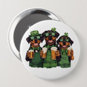 St. Patrick's Day Rottweiler Hunde Button (Vorne & Hinten)
