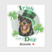 St. Patrick's Day Rottweiler Vinyl Sticker (Blatt)