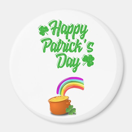 St. Patrick's Day Round Magnet (Vorne)