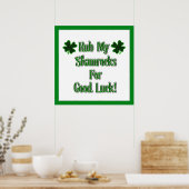 St. Patrick's Day - Rub mir meine Kleeblätter zum Poster (Küche)