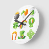 St. Patricks Day Runde Wanduhr (Winkel)
