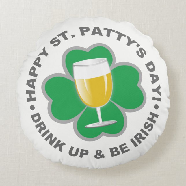 St. Patrick's Day Rundes Kissen (Vorderseite)