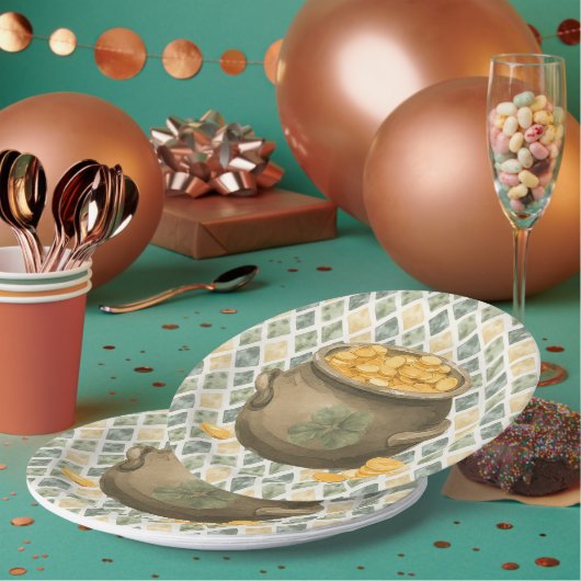  St Patrick's Day Rustic Pot of Gold Pappteller (Multi)